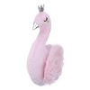 Everything Kids Pink Plush Swan Decorative Throw Pillow with Silver Metallic Beak and Crown - 2 of 4