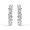 Haus of Brilliance Silver 1/2 Cttw Diamond Bar and Plate Eternity Hoop Earrings - 2 of 4
