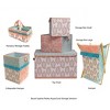 Bacati - Sophia Paisley Aqua/Coral Laundry Hamper with Wooden Frame - 3 of 4