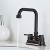 WOWOW Bathroom Faucet with High Arc Spout, 2-Handle Centerset Design - 3 of 4