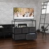 INFURNIC Utility Storage Cabinets 5 Drawer Multi-Functional Tall Dresser Ideal for Organization in Kids Rooms and Beyond, Black, 39.3"*11.8"*31.8" - 3 of 4