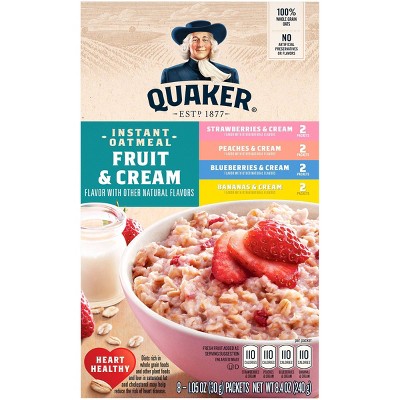 Quaker Fruit & Cream Instant Oatmeal Variety - 8ct/9.8oz : Target