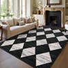 Modern Runner Rug 2x6 Machine Washable Geometric Hallway Rug with Non-Slip Backing, Soft Low Pile Floor Cover, Stain-Resistant Contemporary Rug - 3 of 4