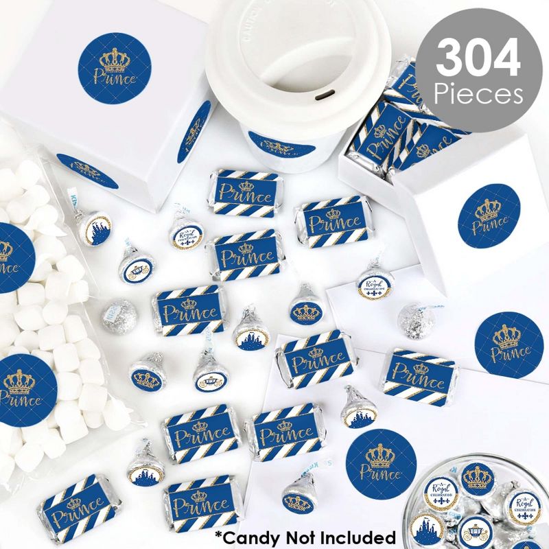 Big Dot of Happiness Royal Prince Charming - Baby Shower or Birthday Party Candy Favor Sticker Kit - 304 Pieces, 2 of 9