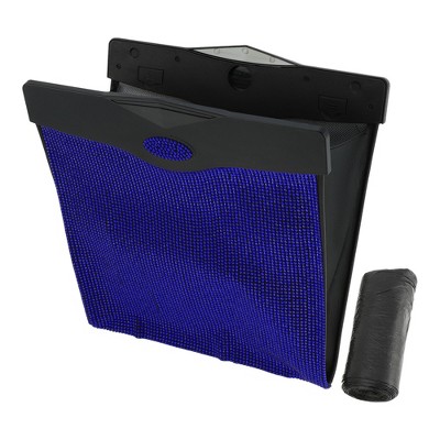 Unique Bargains Car Trash Can Portable Back Seat Trash Bin 12.2" Length 11.4" Width 10.2" Height Blue 1 Pc