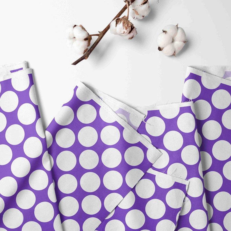 Bacati - Large Dots Crib/Toddler Bed Skirt - Purple, 2 of 5