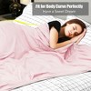 Costway 7 / 10 /15 / 20 lbs Heavy Weighted Blanket 3 Piece Set w/ Hot & Cold Duvet Covers Green/Pink - 4 of 4