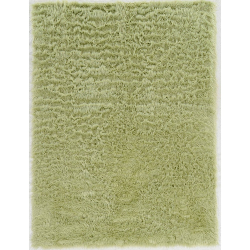 5'x7' Faux Sheepskin Area Rug Green - Linon
