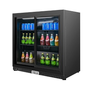 VITLIFE Back Bar Cooler with 2 Sliding Glass Doors, Counter-Height Beverage Refrigerator, 7.5 Cu.Ft., Commercial Fridge w/ LED Lighting & Soft Close - 1 of 4