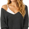 Anna-Kaci Women's Long Sleeve Waffle Knit Pullover Sweater with Relaxed Fit - 4 of 4