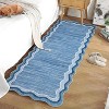 Solid Scalloped Modern Runner Rug, Non-Slip Low Pile Hallway Rug, Machine Washable for Kitchen, Entryway, Bathroom, Laundry Room - 4 of 4