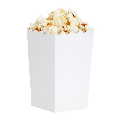 Blue Panda 100 Pack White Popcorn Boxes for Party, Bulk Paper Treat Containers for Movie Night Decorations, 3.3 x 5.5 x 3.5 in