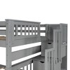 NicBex Full over Full Bunk Bed Convertible Wooden Bed Frame with Storage Stairs, Shelves, Drawers and Guardrail, No Box Spring Required - 4 of 4