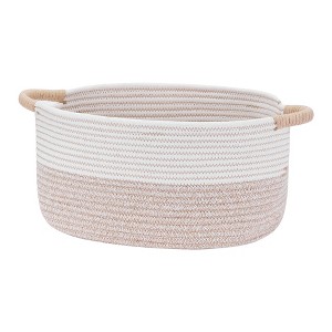 Unique Bargains Woven Handles Shelf Closet Storage Basket - 1 of 4