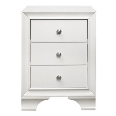 NicBex 18 inch Nightstand with 3 Drawers,Side Table with 2 USB Ports and Metal Round Handle,Bedside Table for Bedroom,Living Room,Brown/Gray/White