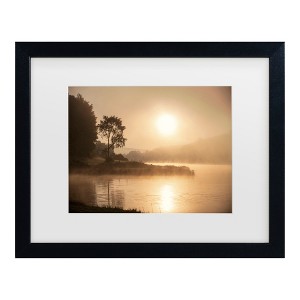 Trademark Fine Art - GS Photo Misty Morning on Hidden Lake Matted Framed Art - 1 of 4