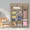 SEVOBAL 67" Portable Closet Wardrobe Armoires Storage Organizer Rack Shelves Cover for Hanging Clothes Quick and Easy to Assembly, Beige, 53"*25"*11" - 2 of 4