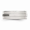 Black Bow Jewelry 8mm Stainless Steel & 1/6 Ctw Blk Diamond Ridged Edge Comfort Fit Band - 3 of 4
