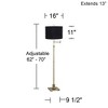 360 Lighting Swing Arm Floor Lamp 70" Tall Antique Brass Black Fabric Drum Shade for Living Room Reading Bedroom Office - 4 of 4