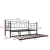 Vynxaria Twin Size Daybed Metal Frame with Trundle Set, Daybed and Roll Sofa Bed for Guest Room.black - 3 of 4