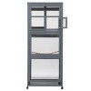 LAOTIES Wooden Bird Cage with Wheels,Multi Tier Outdoor Aviary for Small Birds with Waterproof Roof And Wire Mesh - 4 of 4