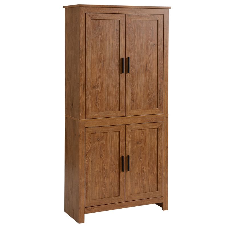 HOMCOM 64" 4-Door Kitchen Pantry, Freestanding Storage Cabinet with 3 Adjustable Shelves for Kitchen, Dining or Living Room, 1 of 7
