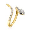 Ross-Simons 0.15 ct. t.w. Diamond Serpent Ring With Black Spinel in 18kt Gold Over Sterling Size 7 - 3 of 4