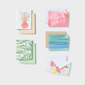 50ct Floral Assorted Occasion Note Card Set with Envelopes Blank
