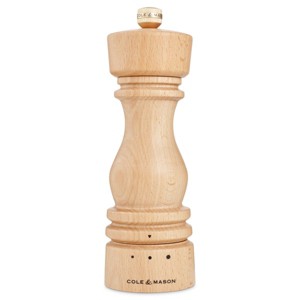 Cole & Mason London Salt Mill - Premium Wood Design - Adjustable for Fine to Coarse Seasonings - Beech Wood, 7” - 1 of 1