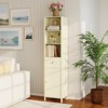Costway 67” Tall Bathroom Cabinet with 3 Open Shelves, 1 Drawer, Adjustable Interior Shelf White/Off-white/Black/Green/Gray - 4 of 4