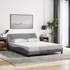 vidaXL Bed Frame with Headboard Light Gray 59.8 in.x79.9 in. Queen Fabric - image 3 of 4