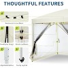 10x10ft Outdoor Pop Up Canopy Tent with Wheeled Carrying Bag, 4-Sided Removable Mosquito Net, Portable Folding Waterproof Shelter Gazebo - 4 of 4