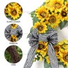 18 Inch Artificial Sunflower Wreath for Front Door, Spring Summer Wreath with Burlap Bow Sunflowers Eucalyptus Leaves for Indoor Outdoor Decor - 3 of 4