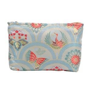 Unique Bargains Portable Butterfly Crane Handheld Makeup Bag Blue 1 Pc - 1 of 4