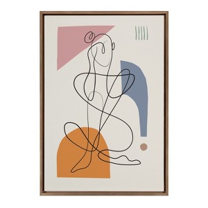 Kate and Laurel Sylvie Thinking of You Framed Canvas by Rachel Lee of My Dream Wall, 23x33, Gold - 1 of 4
