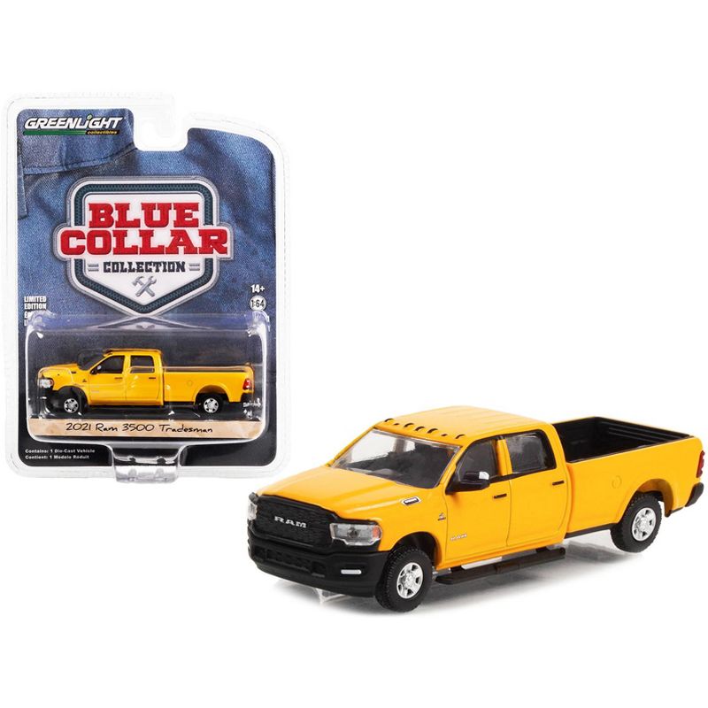 2021 Ram 3500 Tradesman Pickup Truck School Bus Yellow "Blue Collar Collection" Series 11 1/64 Diecast Model Car by Greenlight, 1 of 4