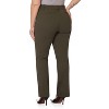 Rekucci Curvy Woman Ease into Comfort Bootcut Pants with Zipper Pockets – Pull-On Dress Work Pants - Olive, 14 Short - 3 of 3