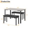 43.3" Dining Table Set for 4, Rectangle Kitchen Table with 2 Upholstered Soft Benches Metal Frame 3 Piece Dining Room Tabl - 3 of 4