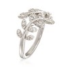 Ross-Simons 0.33 ct. t.w. Diamond Laurel Leaf Bypass Ring in Sterling Silver - 3 of 4
