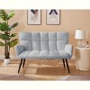 NicBex Small Teddy Fabric Loveseat Sofa Modern 52 Inch 2-Seater Couch with Quilting Backs for Bedroom,Living Room,Gray - 2 of 4