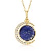Ross-Simons Lapis, .20 ct. t.w. White Topaz and .10 ct. t.w. Sapphire Reversible Celestial Pendant Necklace in 18kt Gold Over Sterling Size 18 - 3 of 4