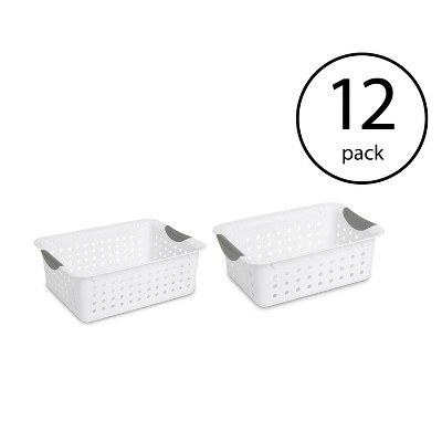 Sterilite Medium & Small Ultra Plastic Storage Bin Organizer Basket (12 Pack)