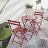 KTMBDW 3-Piece Bistro Set Folding Outdoor Furniture Sets with Premium Steel Frame Portable Design for Bistro & Balcony, Red - 4 of 4