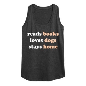 Women's - Instant Message - Books Dogs Home Graphic Racerback Tank - 1 of 4