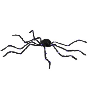 Aghana Digitals Battery-Operated Halloween Oversized Spider Decor with Purple Glow & Bendable Legs, - 1 of 4