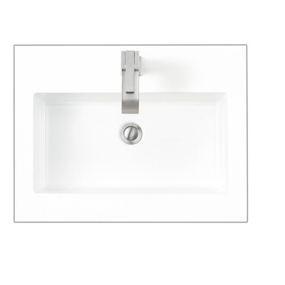 James Martin Signature Vanities & 23.6" Single Sink Top, Glossy White