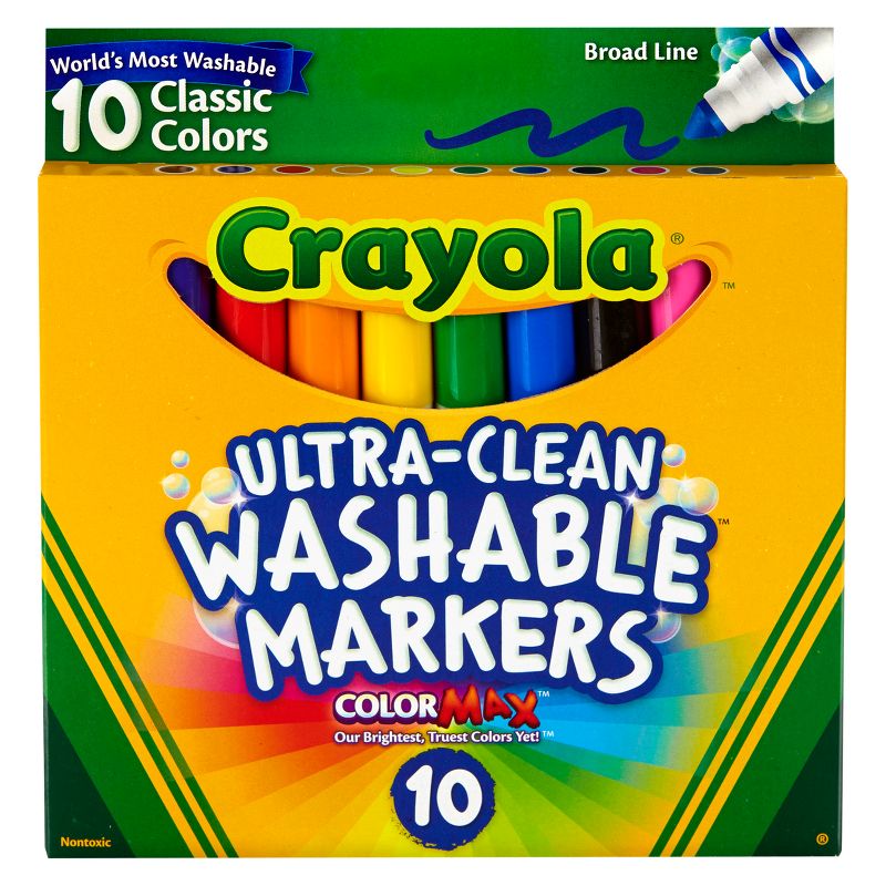 Crayola 10ct Washable Broad Line Markers - Classic Colors, 1 of 6