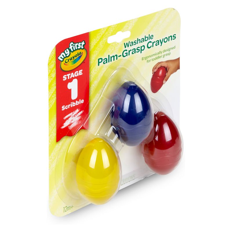 Crayola 3ct Washable Palm Grasp Crayons Stage 1, 3 of 13