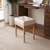 FONTOI Makeup Vanity Stools, Rectangle Ottoman Foot Rest Chair with Height Adjustable Legs for Living Room Bedroom Makeup Room, White, 16.7"*19.3"*14" - 4 of 4