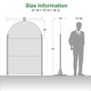 Pexfix 72 x 47 Inch Arch Metal Privacy Screen Freestanding Outdoor Divider Panel For Patio Deck Balcony Heavy Duty Base Weatherproof Black Parallel - 4 of 4